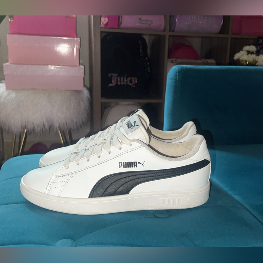 Puma White and Black Lifestyle Sneakers